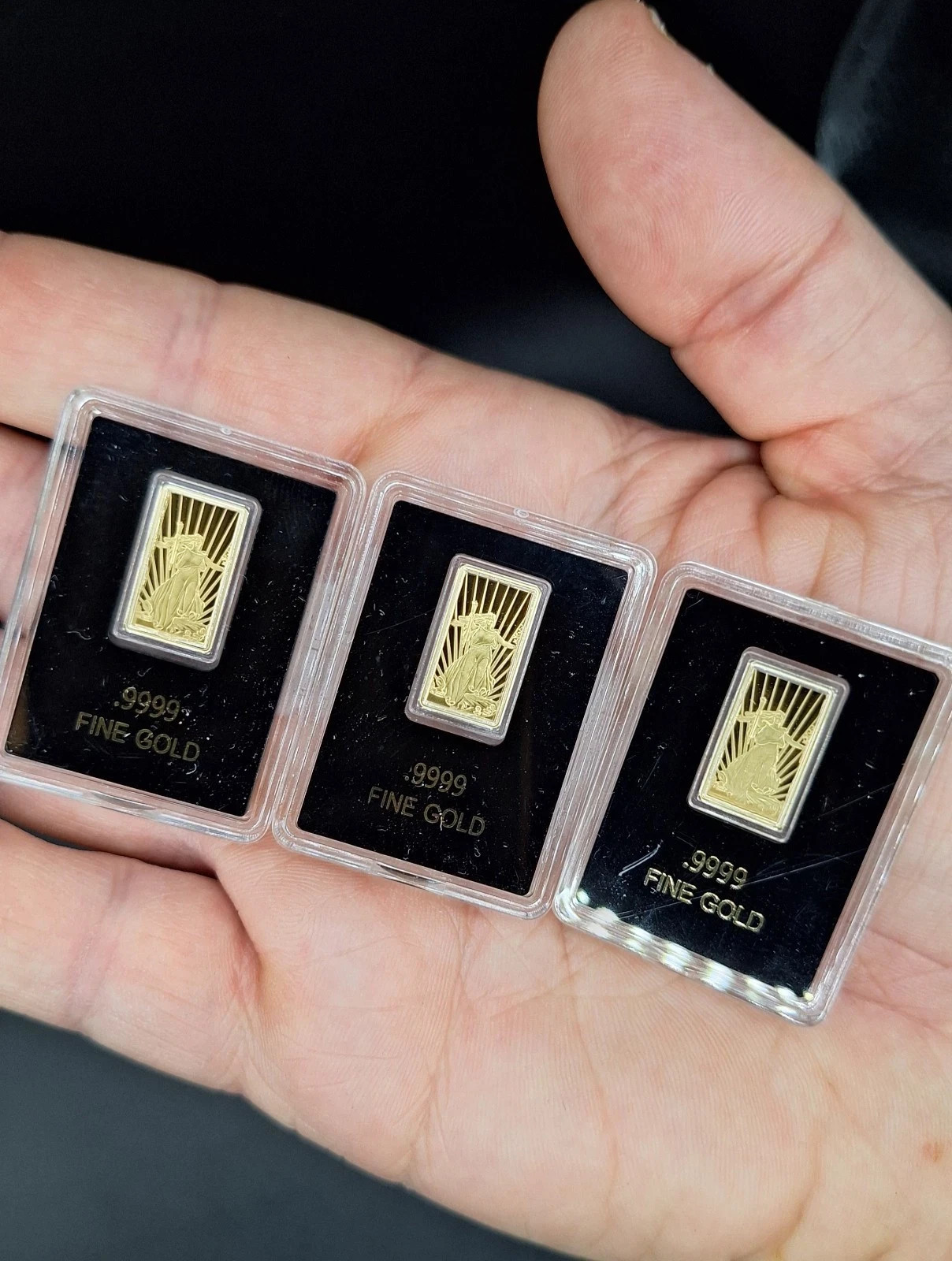 ✨ SET OF 3 ✨ 2025 St. Gaudens Liberty 🇺🇸 .9999 Pure Gold Bars