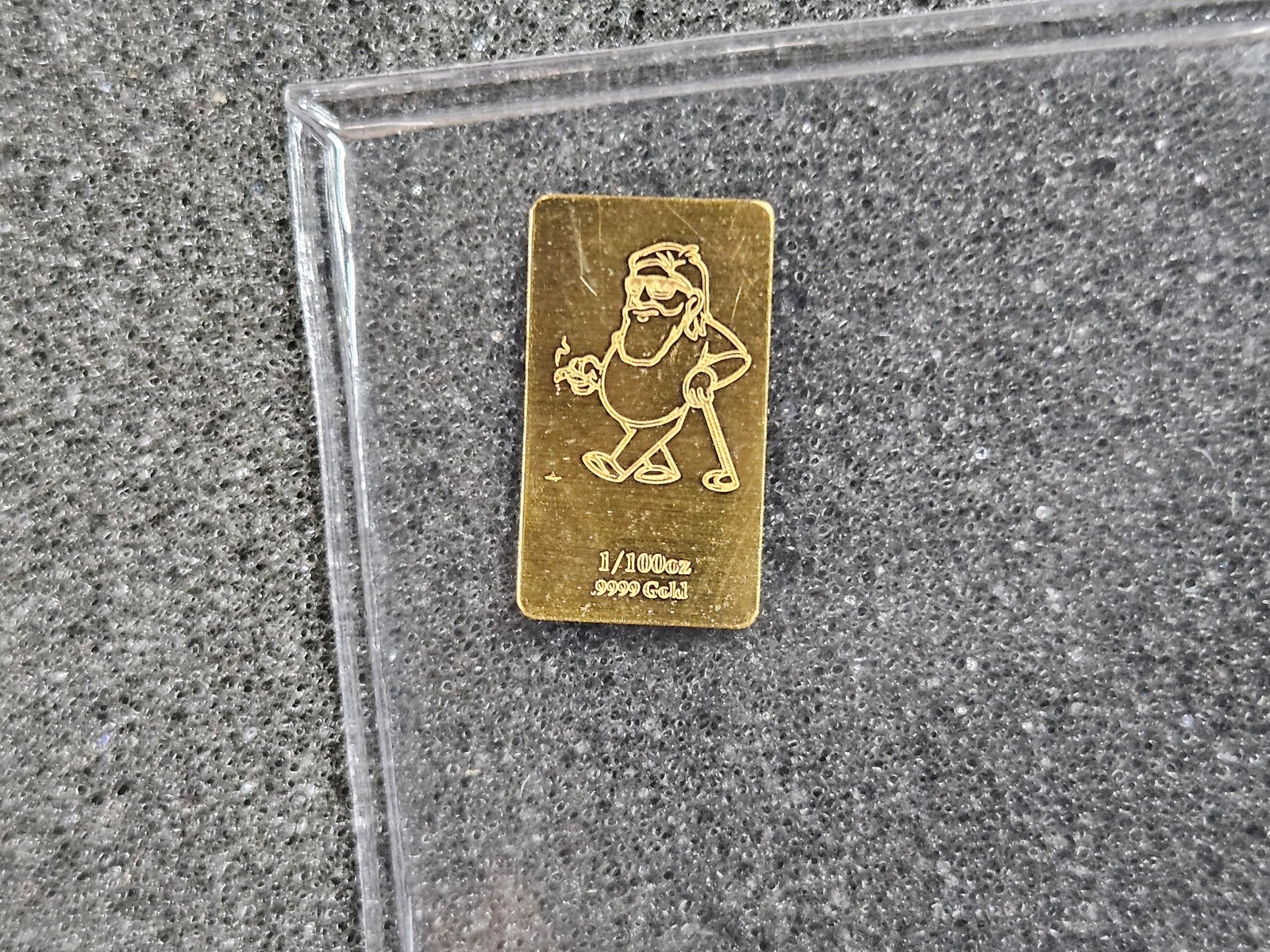 🌟 The CHIVE FUNNY CHARACTER John Daly 1/100th Oz .9999 Gold bar | SOLD OUT