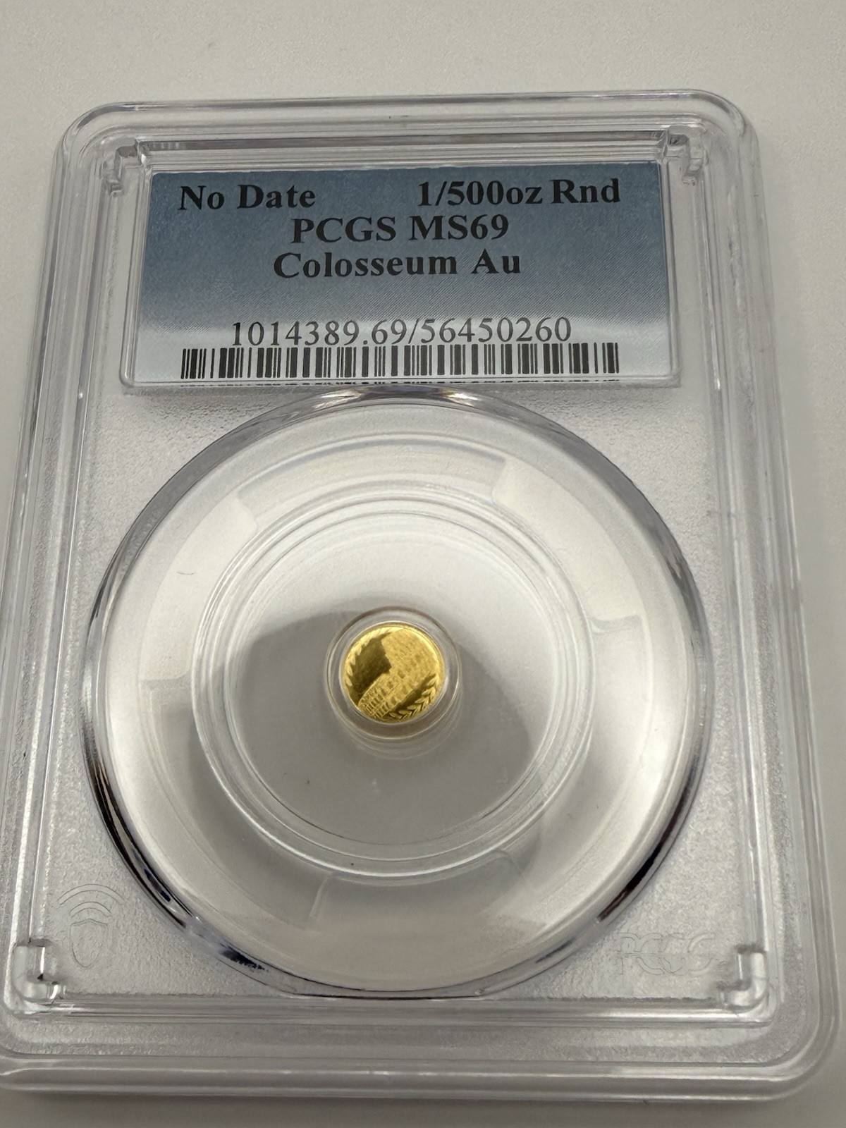 1/500 Oz Gold Round MS 69 Colosseum Au PCGS .9999