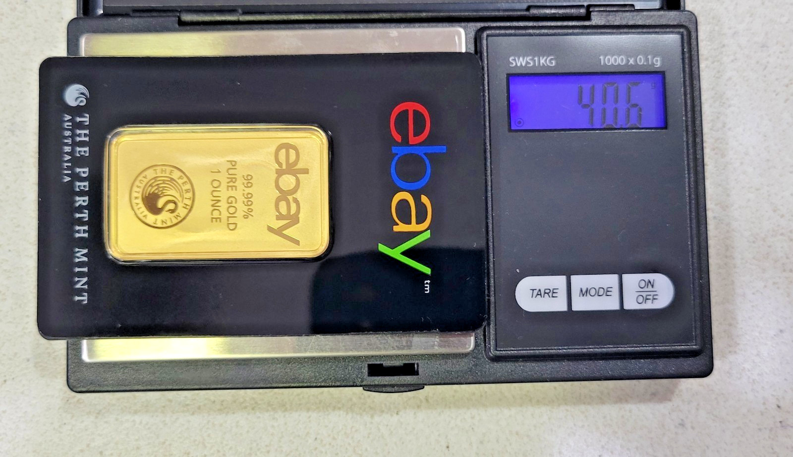 Ebay Gold Bar Perth Mint Australia 1 oz. 99.99% Assay Card Serial No. Authentic