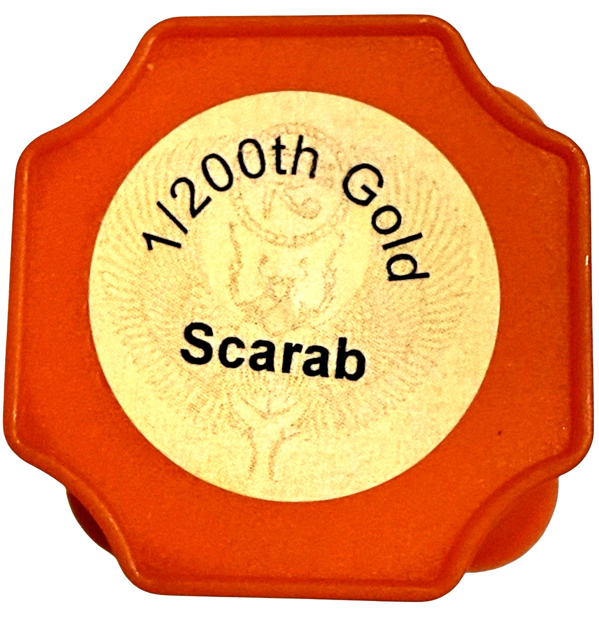 LOT X 2 MONARCH EGYPTIAN KING TUT & SCARAB .9999 FINE GOLD ROUNDS IN CAPSULE BU