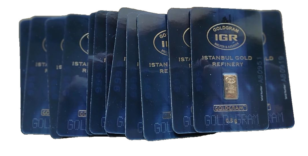 IGR 0.5 GRAM 999.9 FINE “ISTANBUL GOLD REFINERY” GOLD BAR SEALED ASSAY GOLDGRAM
