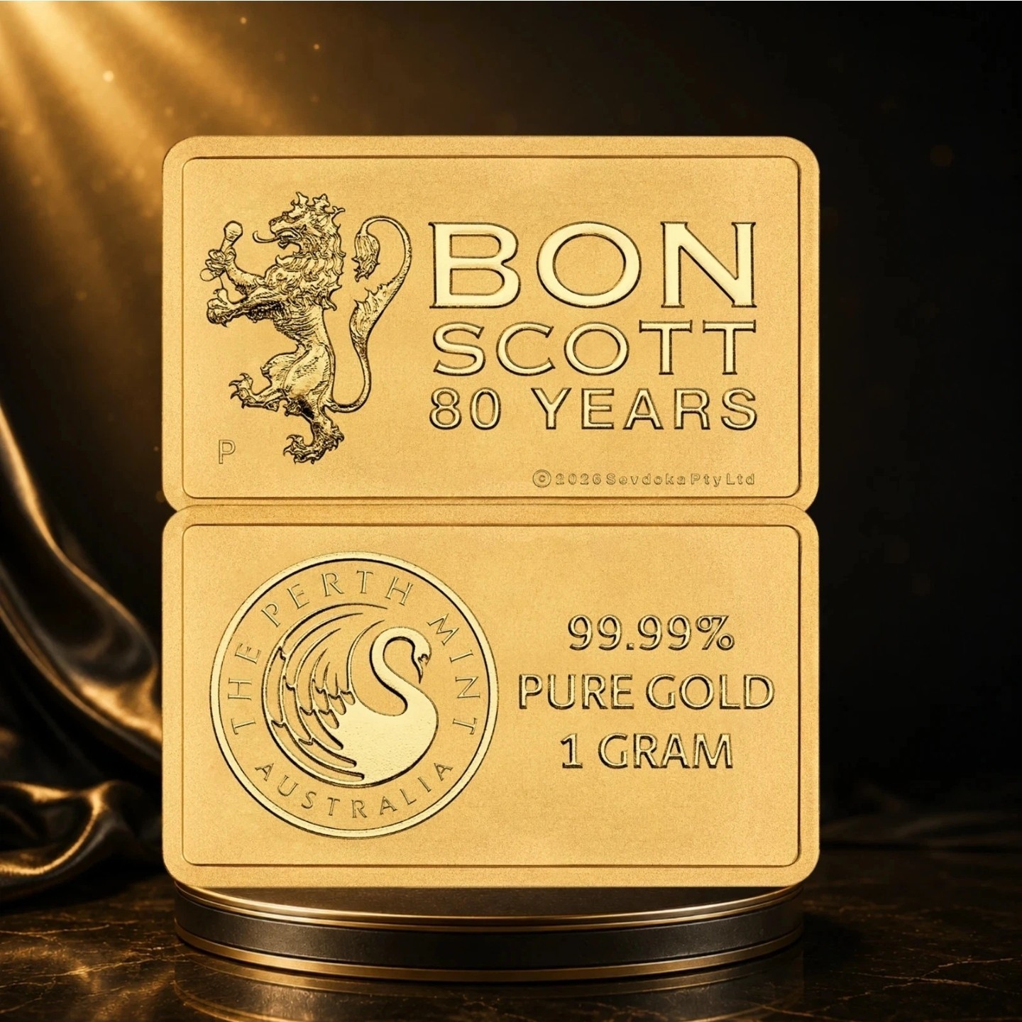 2026 Perth Mint Bon Scott 1g Gold Bar