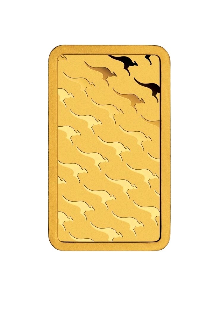 Kangaroo 1 gram Gold Minted Bar Tamper Proof Packaging Perth Mint Bar BU 99.99%