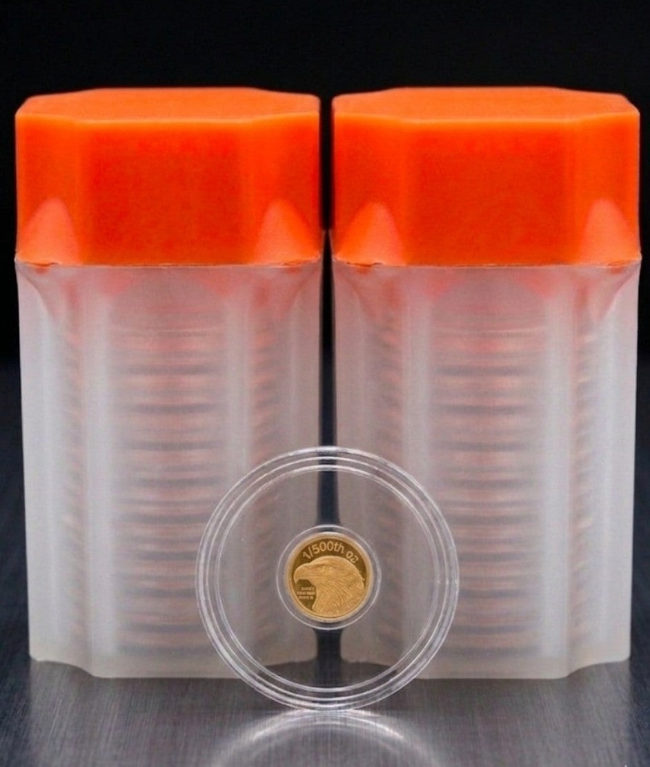 Lot of 20 – 1/500th oz Gold Eagle USA Rounds Fractional Bullion 2 Tubes 24K Pure