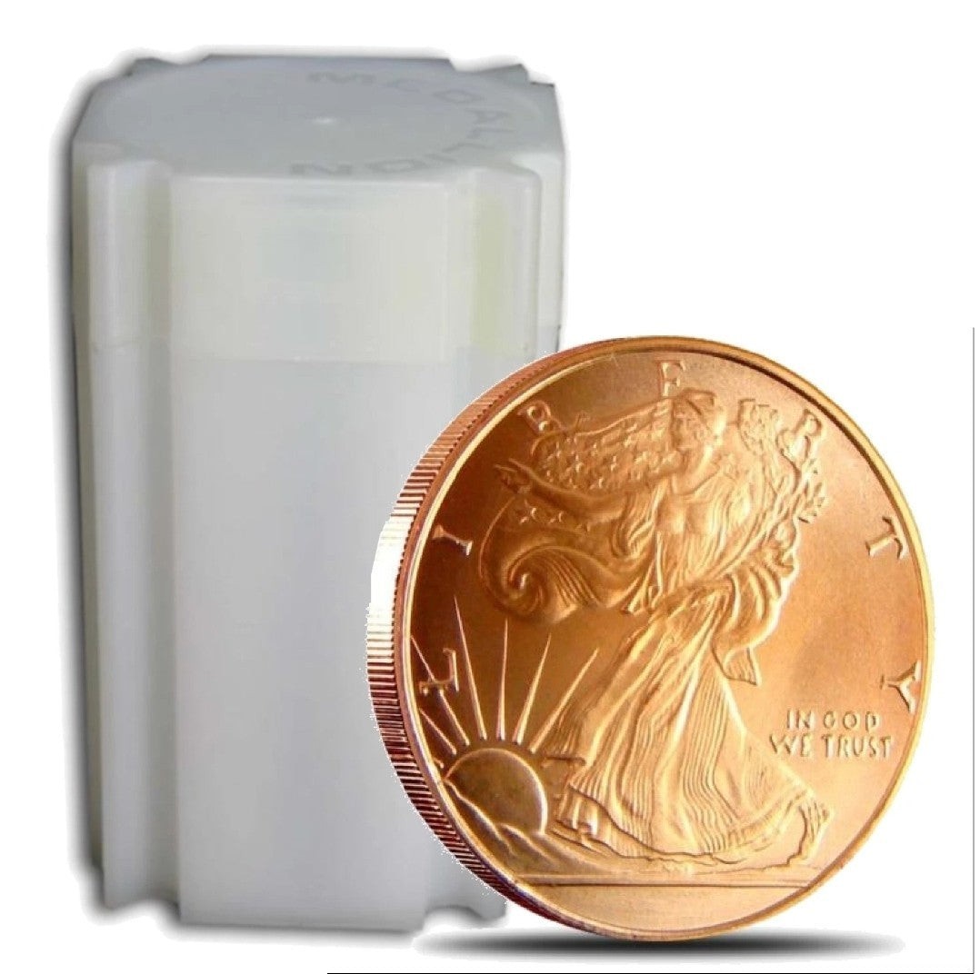 (20) WALKING LIBERTY – 1 OZ COPPER ROUND – BULLION – LOT