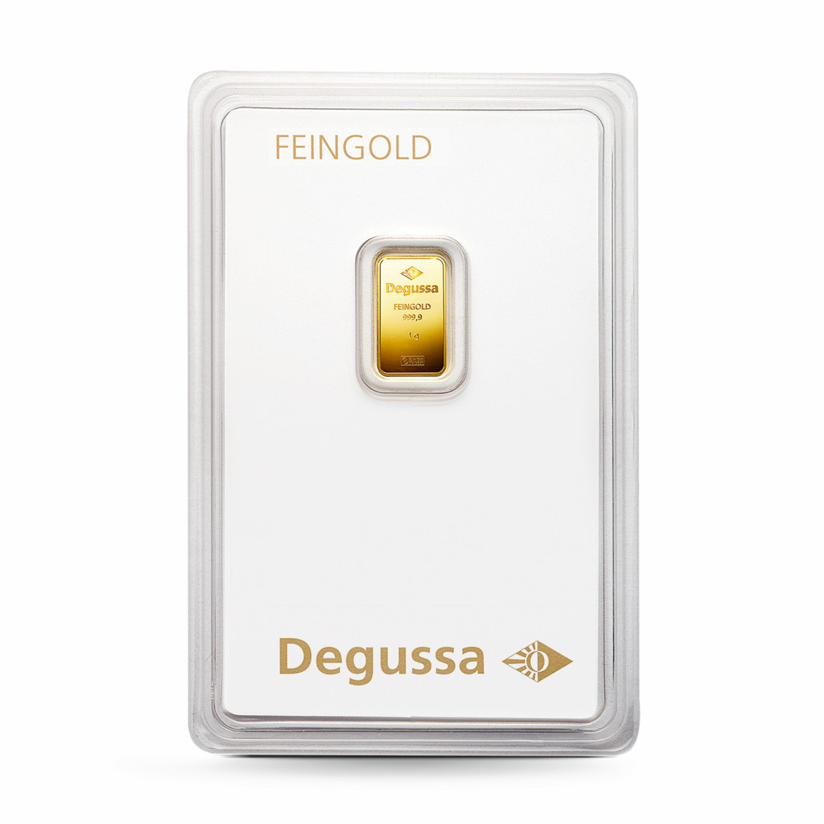 Gold Bar Degussa 1 Gram 999.9 Fine Original Blister Card Certificate 1g Gold