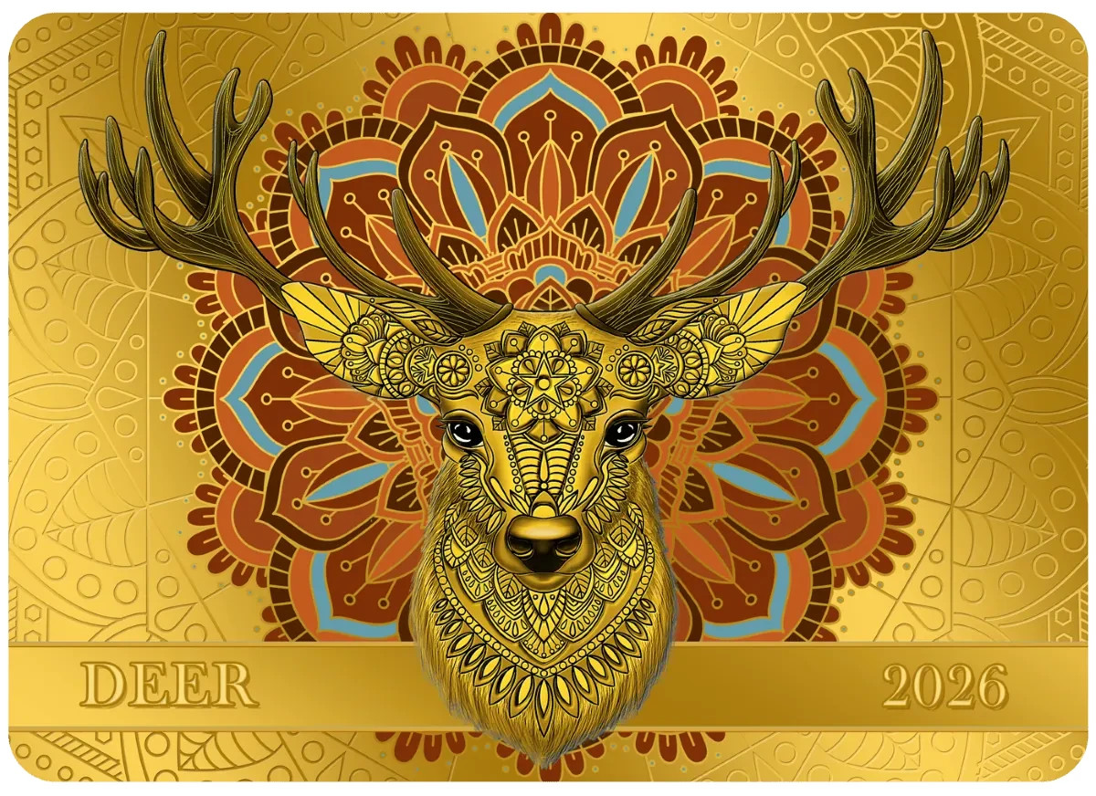 2026 Samoa Spirit Animals Collection Deer Gold 1/200 oz Proof-like Coin