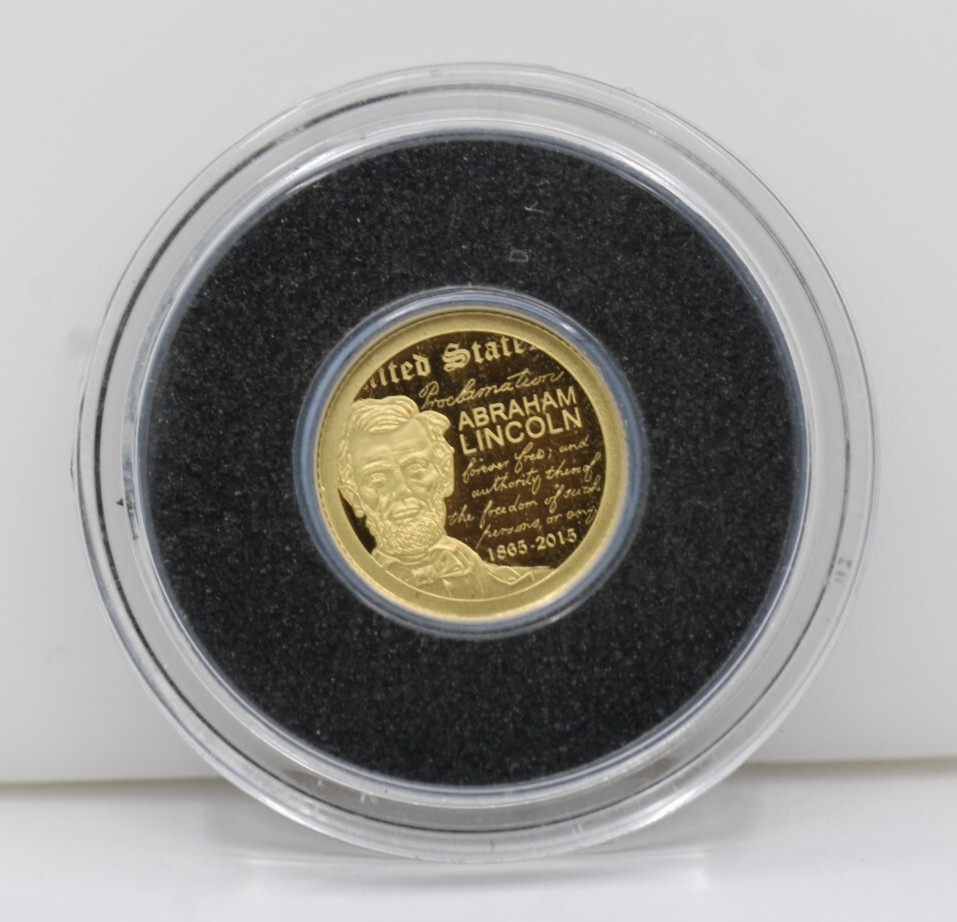 1865 – 2015 Abraham Lincoln 1000 Torpor Mongolia 0.5 gram 0.9999 Fine Gold Coin