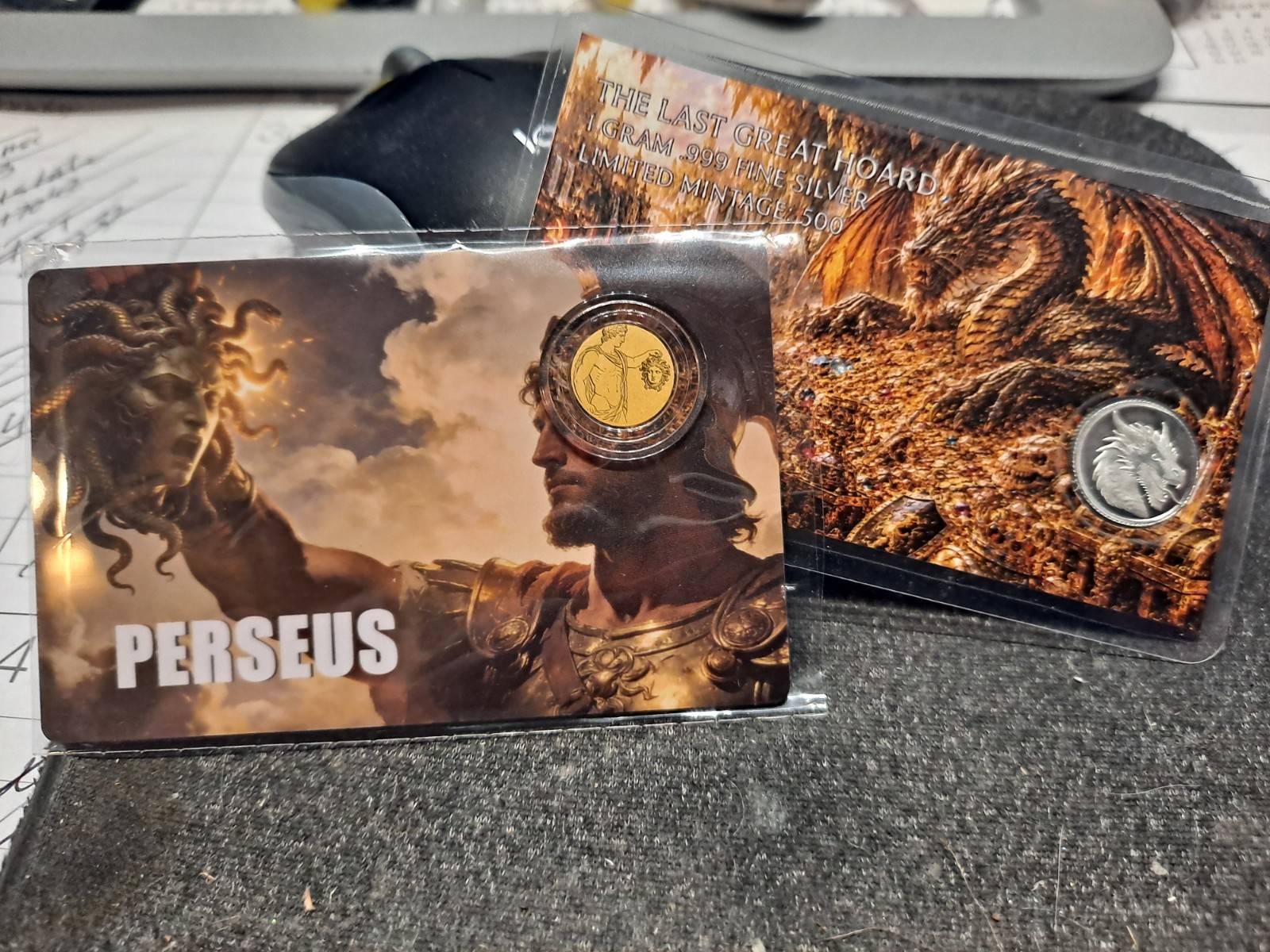 2026 PERSEUS Liberia Gold Coin 1/1000 oz .9999 Plus A Silver Card