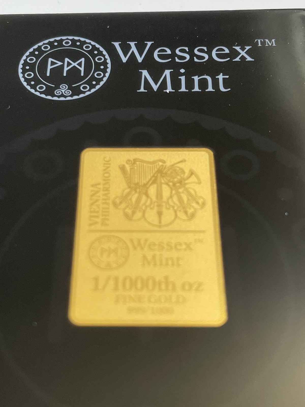 1/1000 oz Vienna Philharmonic -Wessex Mint 999/1000 24K Pure Gold Bar Sealed