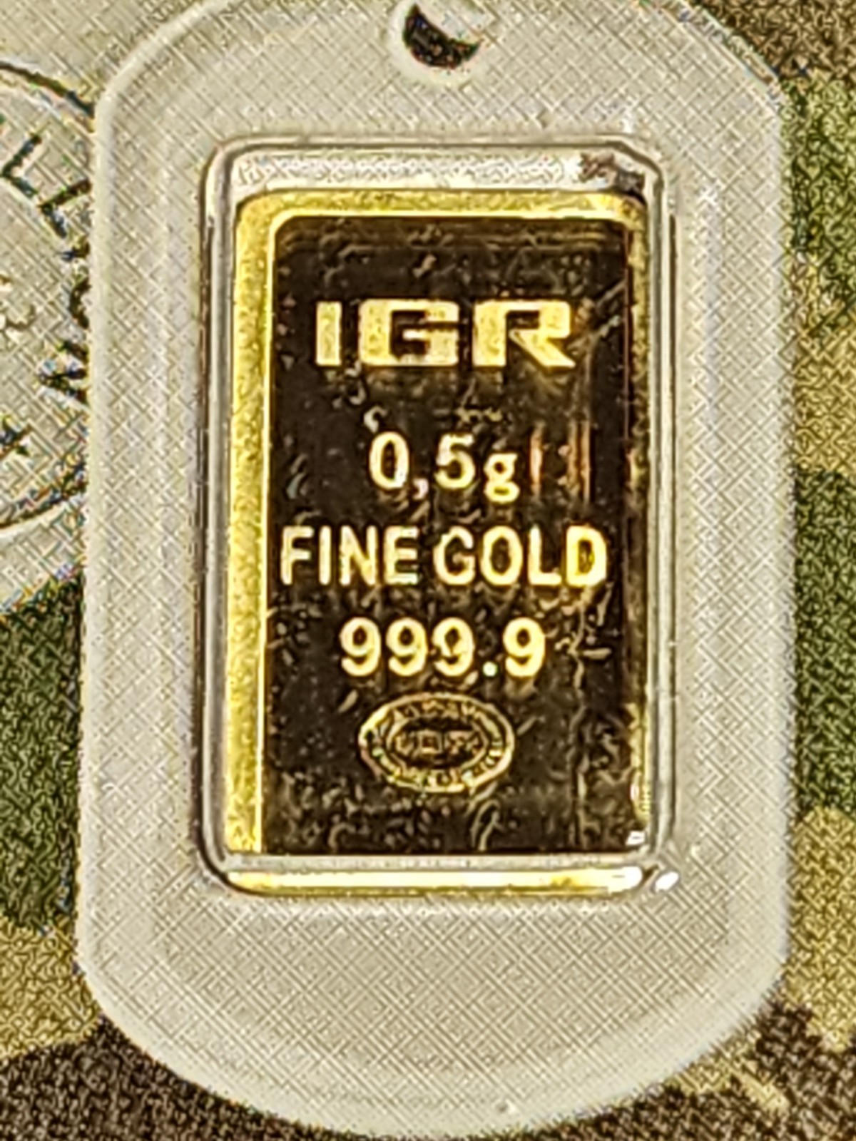 1/2 Gram .5 IGR Support Our Troops 999.9 Fine Gold Bar Factory Seal #BEA12336
