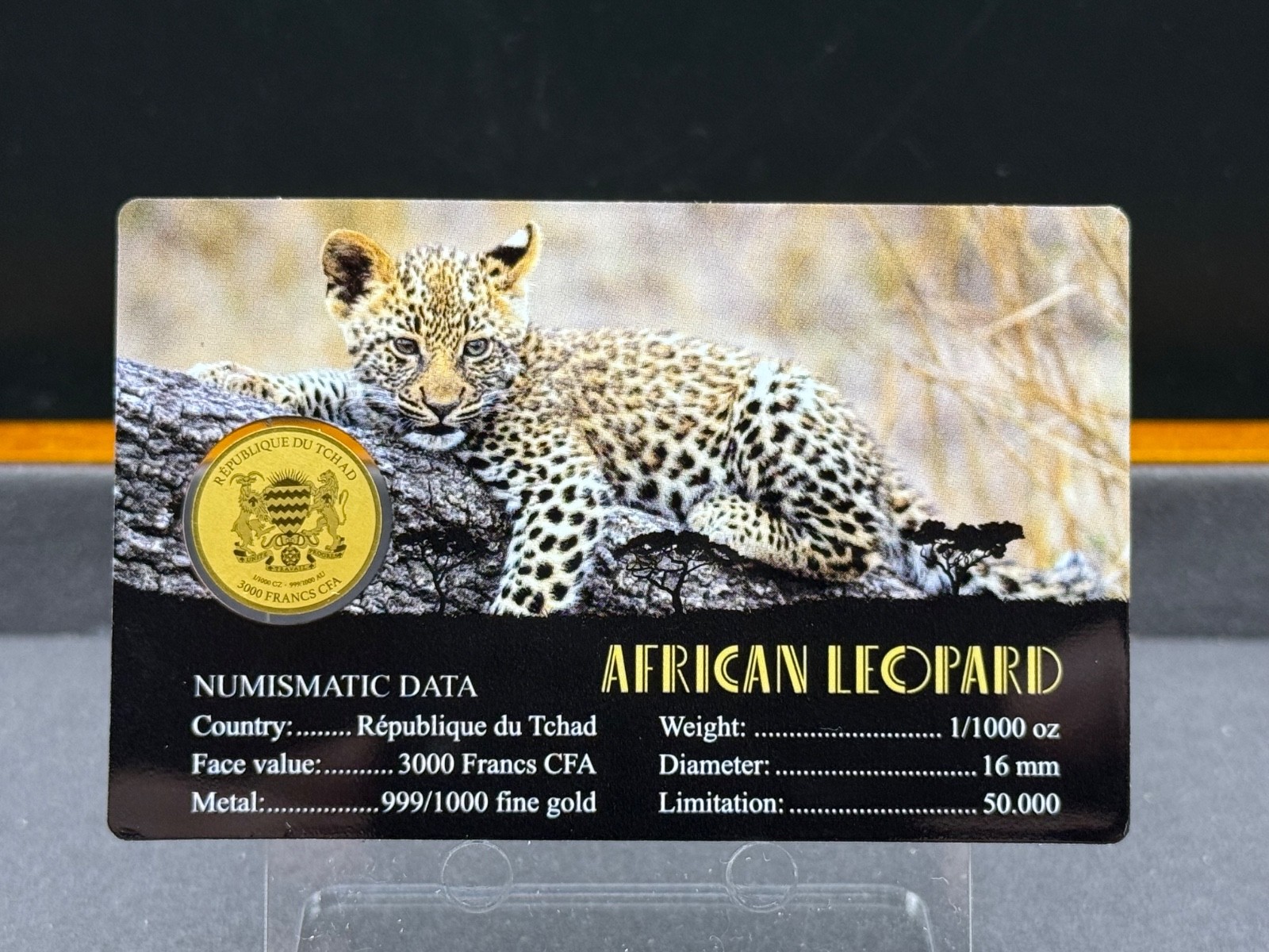 African Leopard – Africa’s Big Five 1/1000 Oz 999 Gold Coin 3000 Francs Chad!