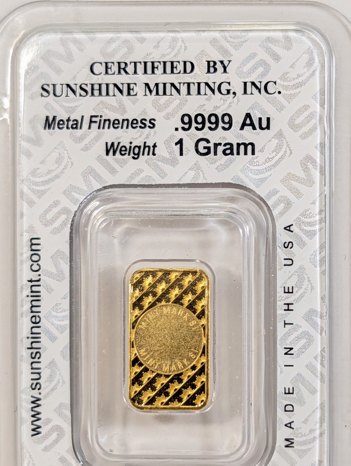 X3 1 Gram Consecutive Sunshine Minting SMI .9999 Fine Gold Bar Sealed in Assay