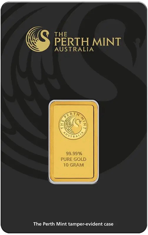 10 gram Gold Bar – The Perth Mint – 99.99 Fine in Sealed Assay