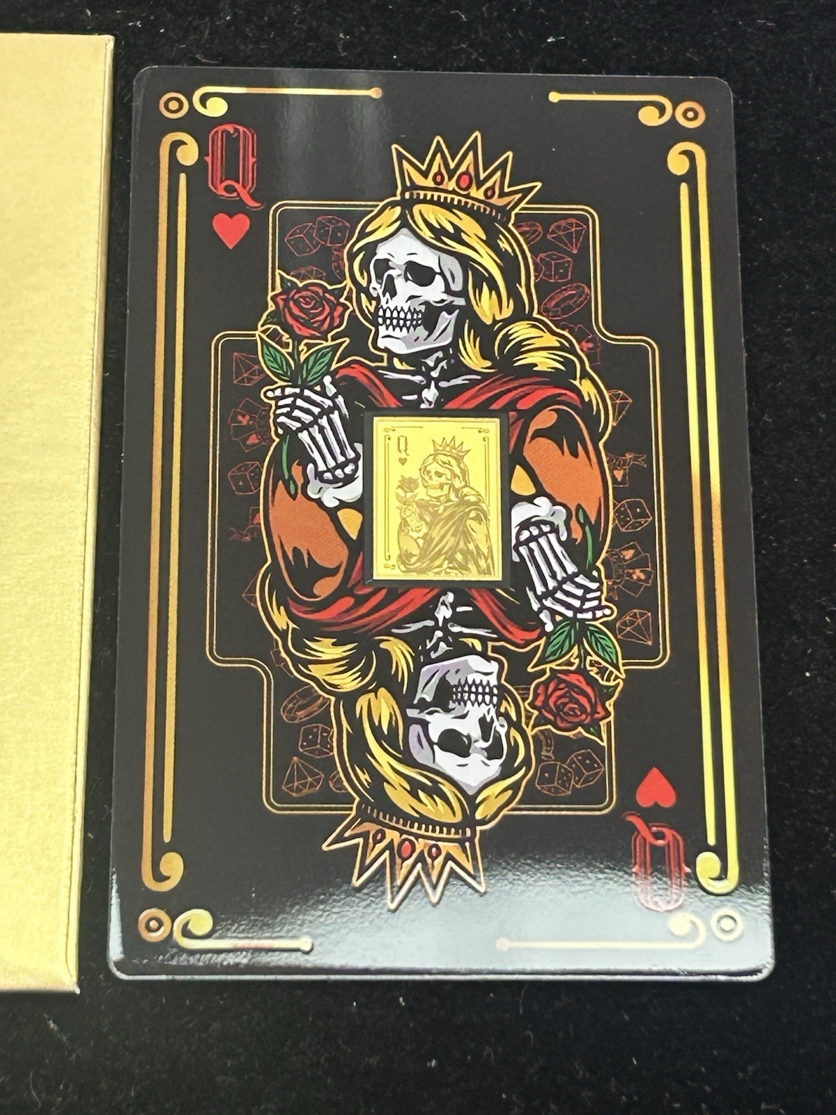 SASA QUEEN OF HEARTS Playing Cards 1/1000 Oz Gold in Card 1000 Francs Gabon 2025