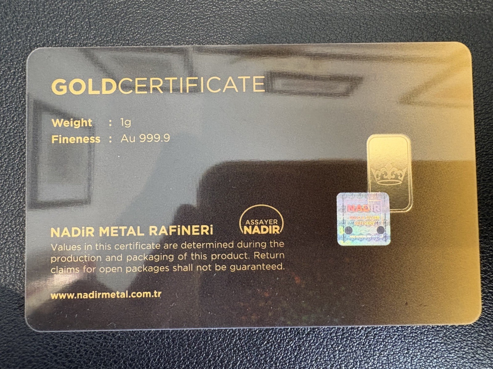 1g 24kt Gold Bar – Tavex Gold Bullion Bar 999.9 Fine Bullion Sigma Tested