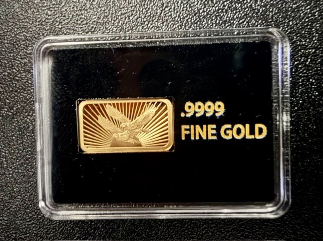 Double Eagle .9999 Pure Gold Bar Proof Collectible Bullion 1/100 Oz (.3 Grams)