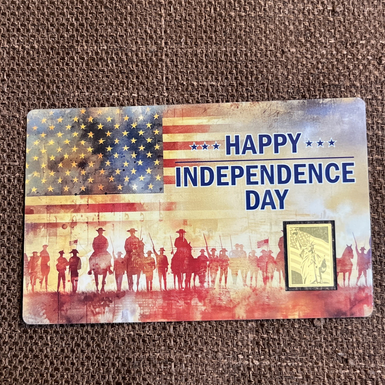 Happy Independence Day 1/1000 oz Gold Bar 0.999 Fine Bullion