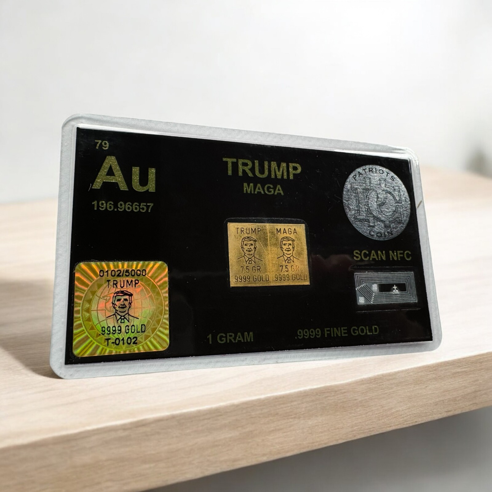 Rare Trump MAGA Gold Bar – 1 Gram Splits Into 7.5 Grains each that snap apart