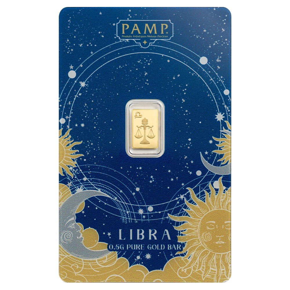 Pamp Suisse Zodiacs Series – Libra 1/2 gram Gold Bar – In Assay