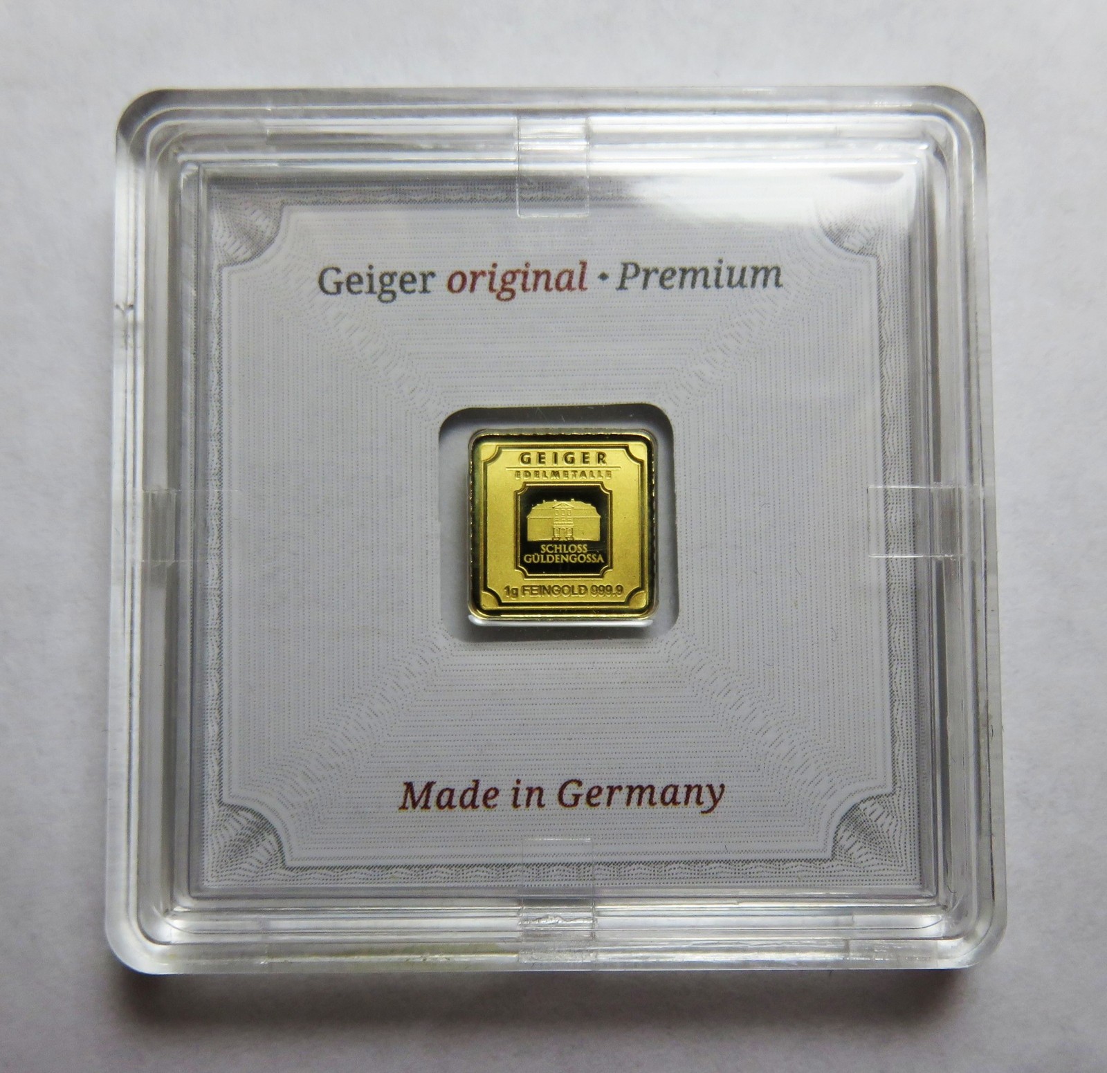 Geiger gold__1 gram__premium and sealed__made in Germany