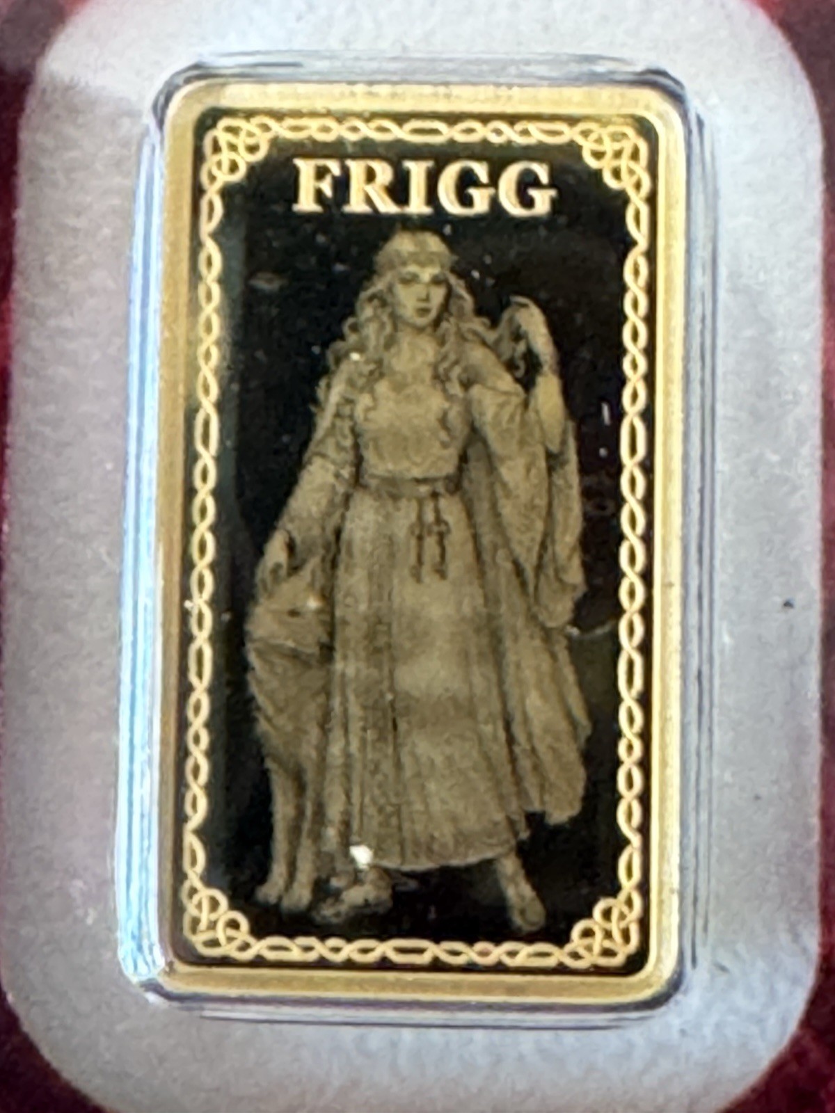 Germania Mint FRIGG 1/100 oz Gold Bar .9999 Fine in Assay Card