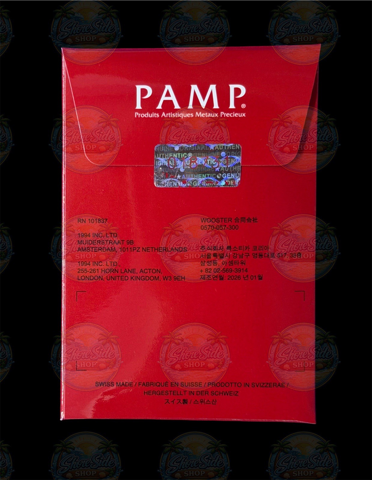 2026 Supreme®/PAMP Suisse 1 oz. Gold Bar Limited Mintage #47/100