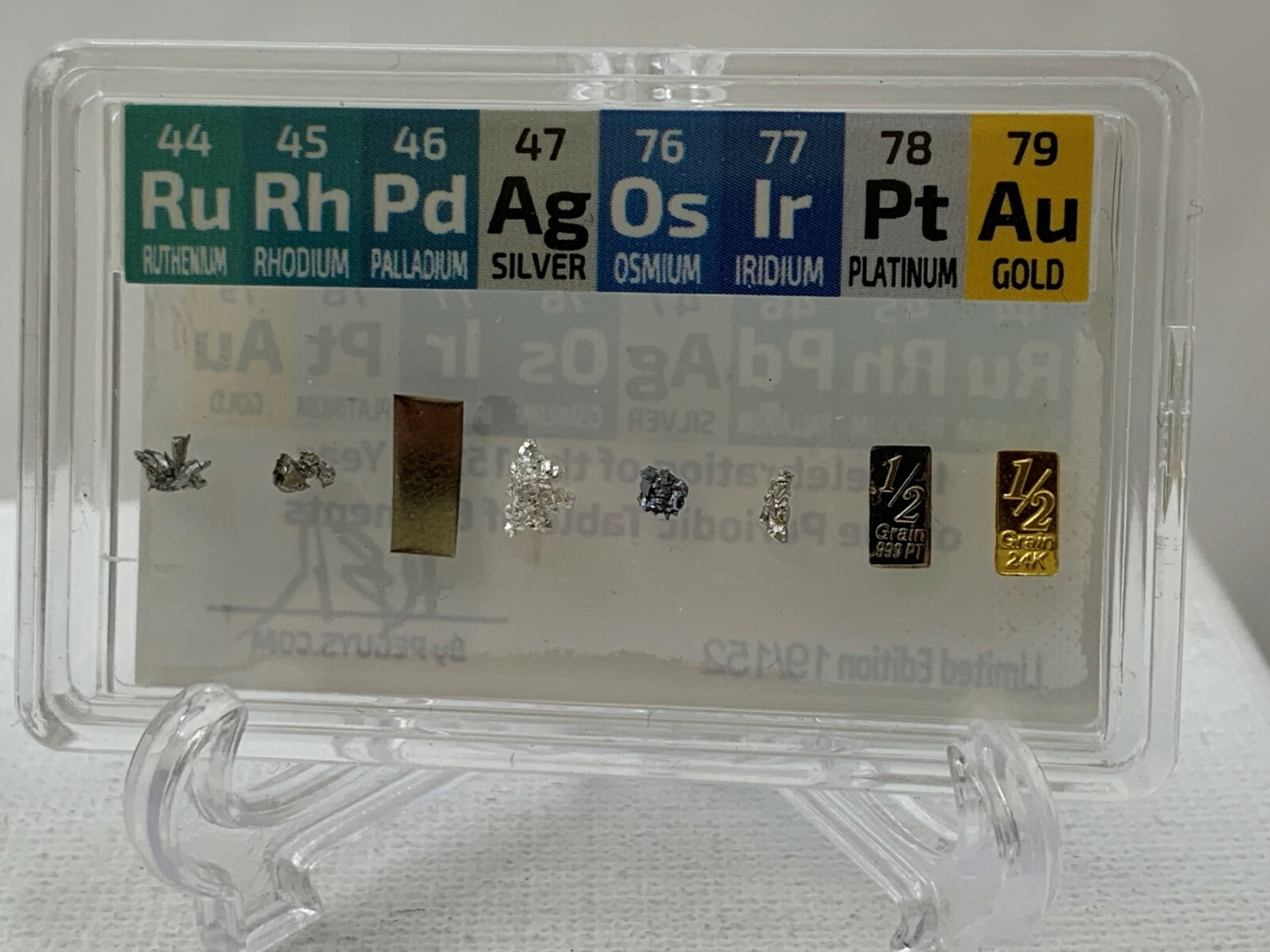 Ruthenium Rhodium Palladium Osmium Iridium Platinum Gold Micro Limited Edition