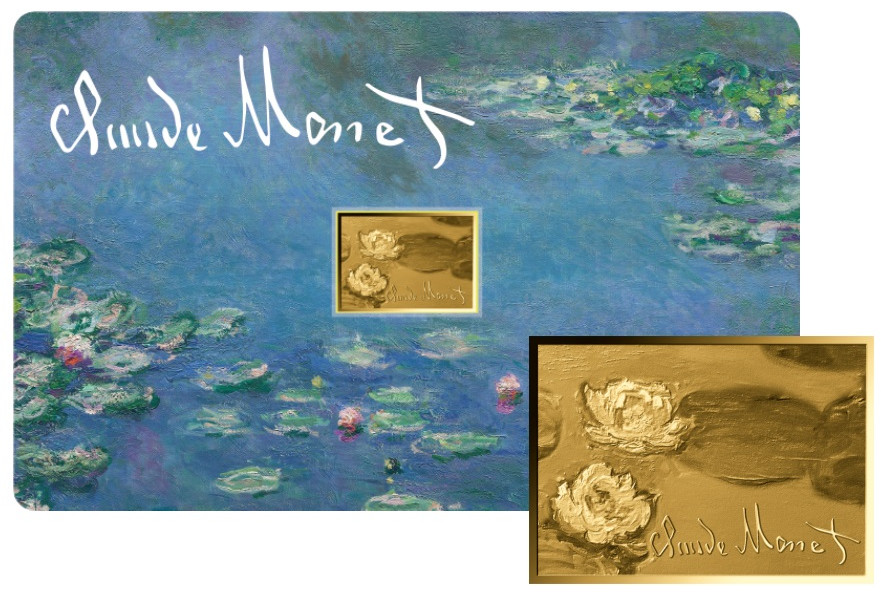 Monet Water Lillies 1/1000 Oz Gold Coin 3000 Francs Chad 2024