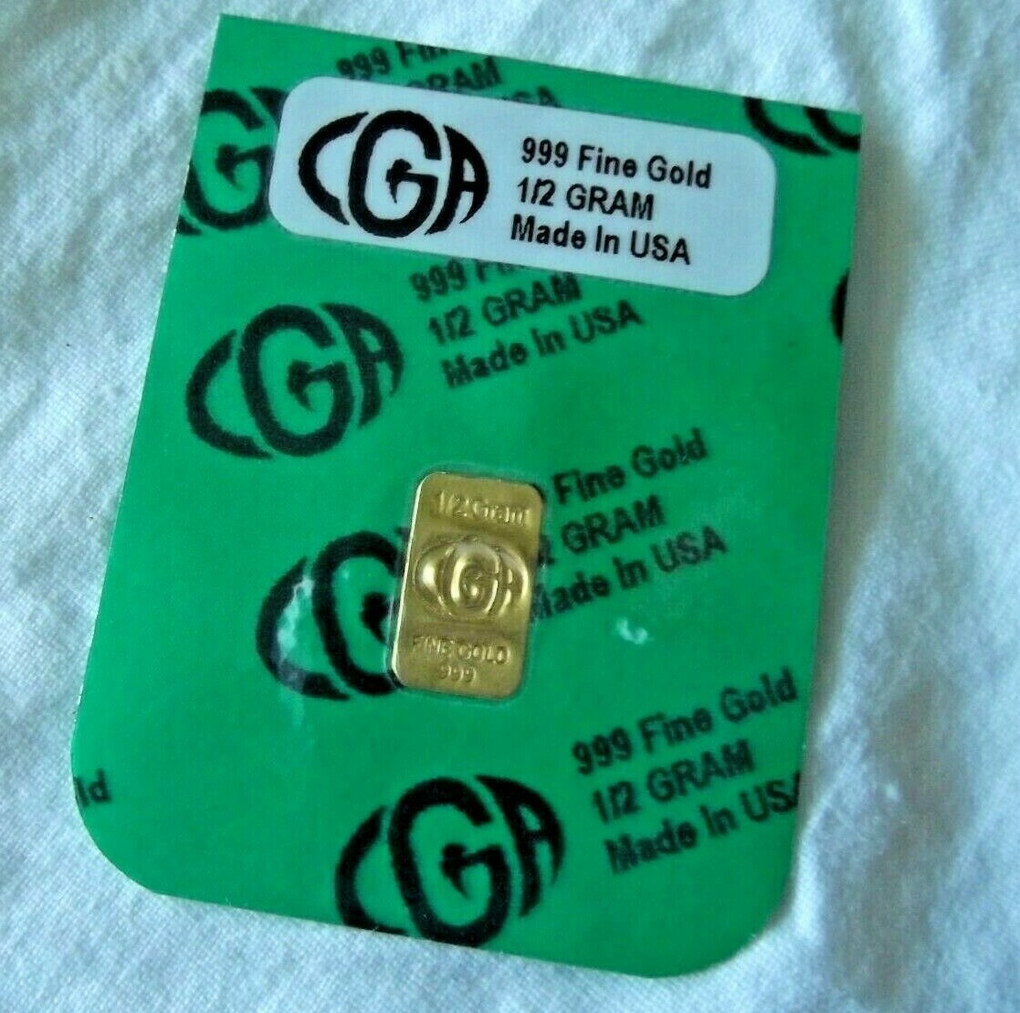 4 GOLD 1 / 2 GRAM G PURE CGA PREMIUM BULLION 999.9 bars CERTIFIED INGOT LOT