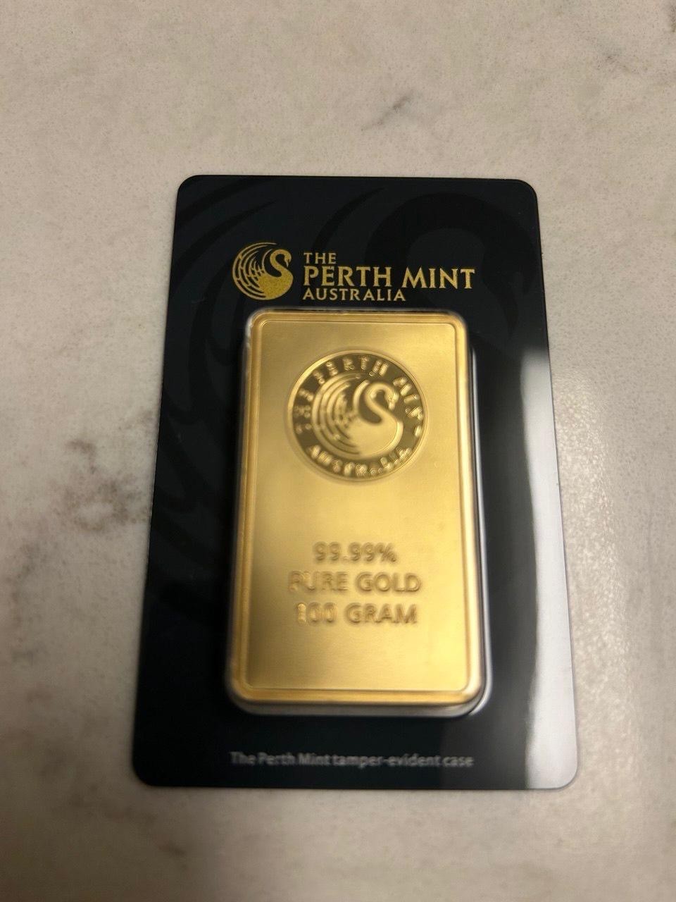 Authentic Perth Mint 100 Gram Gold Bar Brand New 99.99% Pure Gold