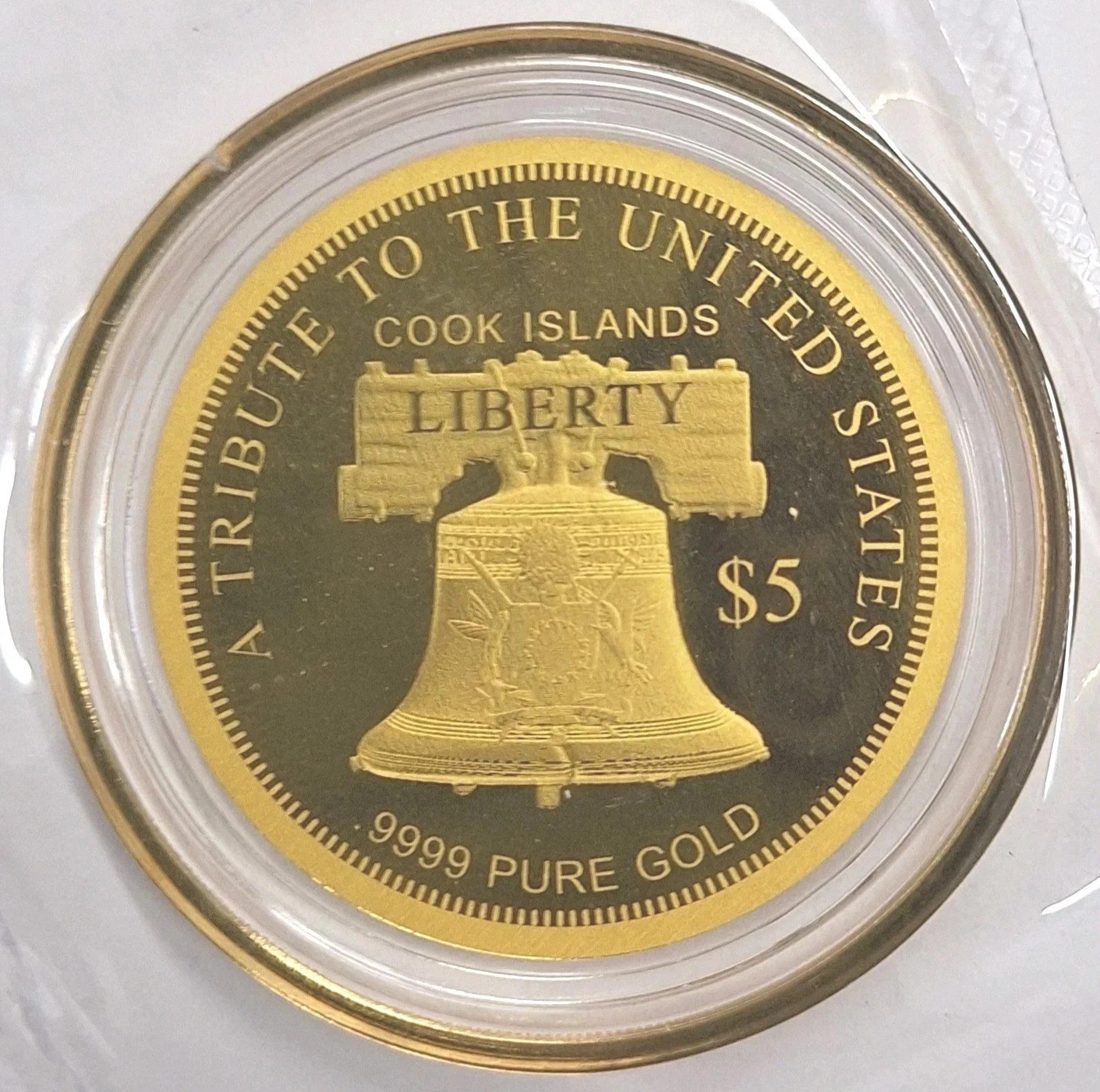 2026 Cook Islands Quintuple Eagle $5 Gold Coin 100mg .9999 in Display Case