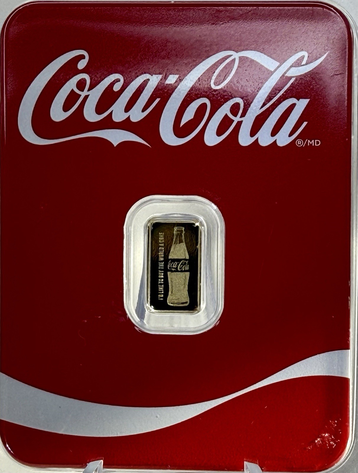 Coca Cola Classic 0.5g Gold Bar in Coke Card Assay .5 Gram .999 Gold