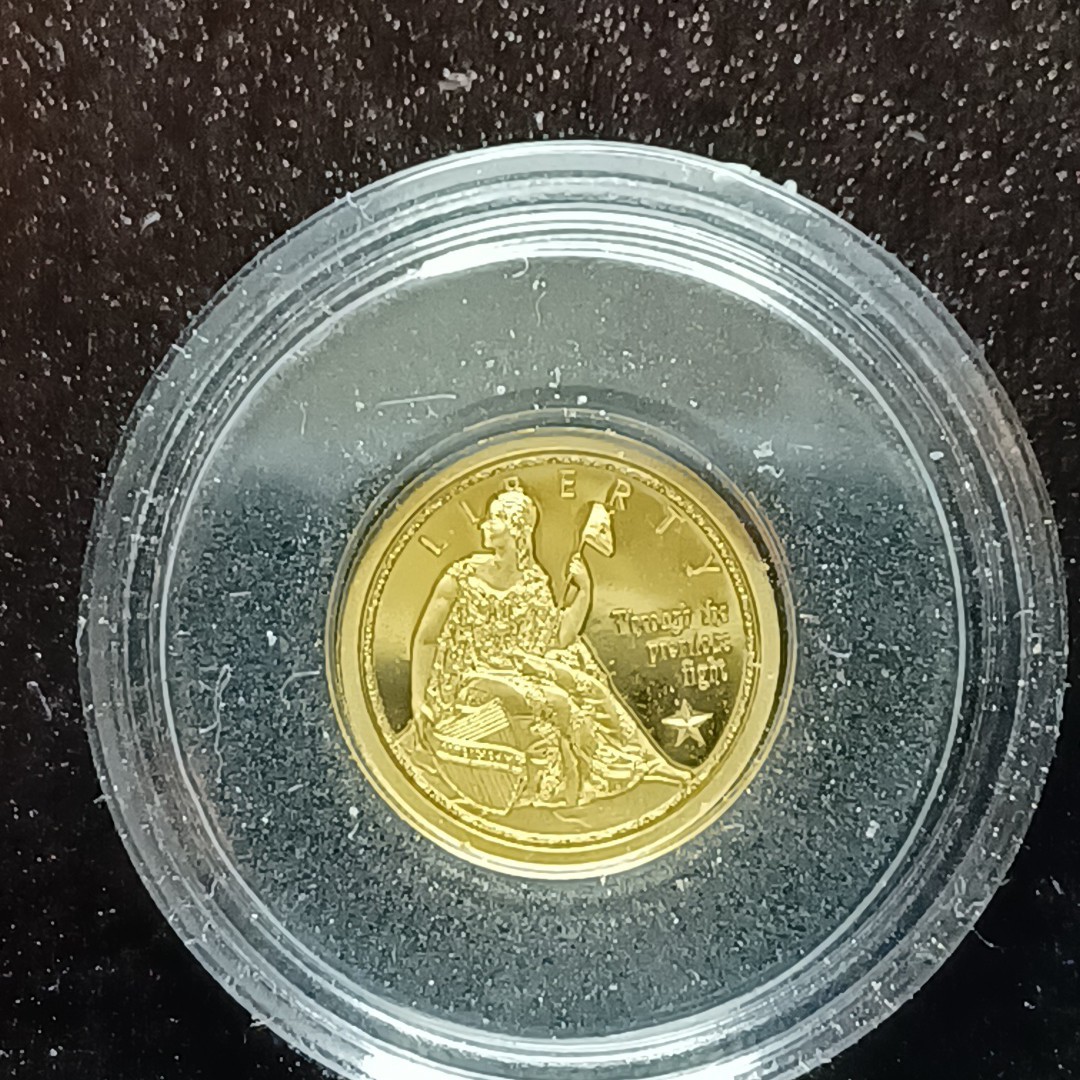 American Mint 0.5 Gram 14K Gold Proof Round Our National Anthem Solid Gold Coll.