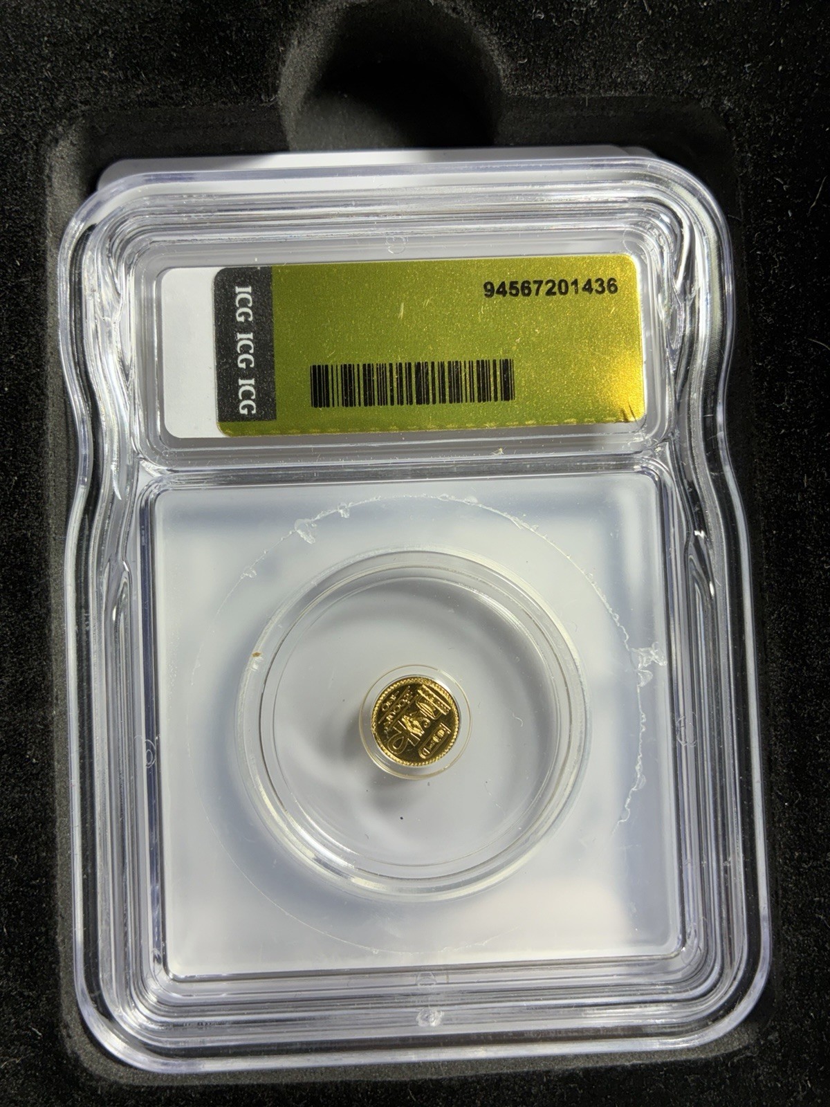 ICG Eye of Ra Gold Round Nice Details MS70 Slabbed 1/500oz