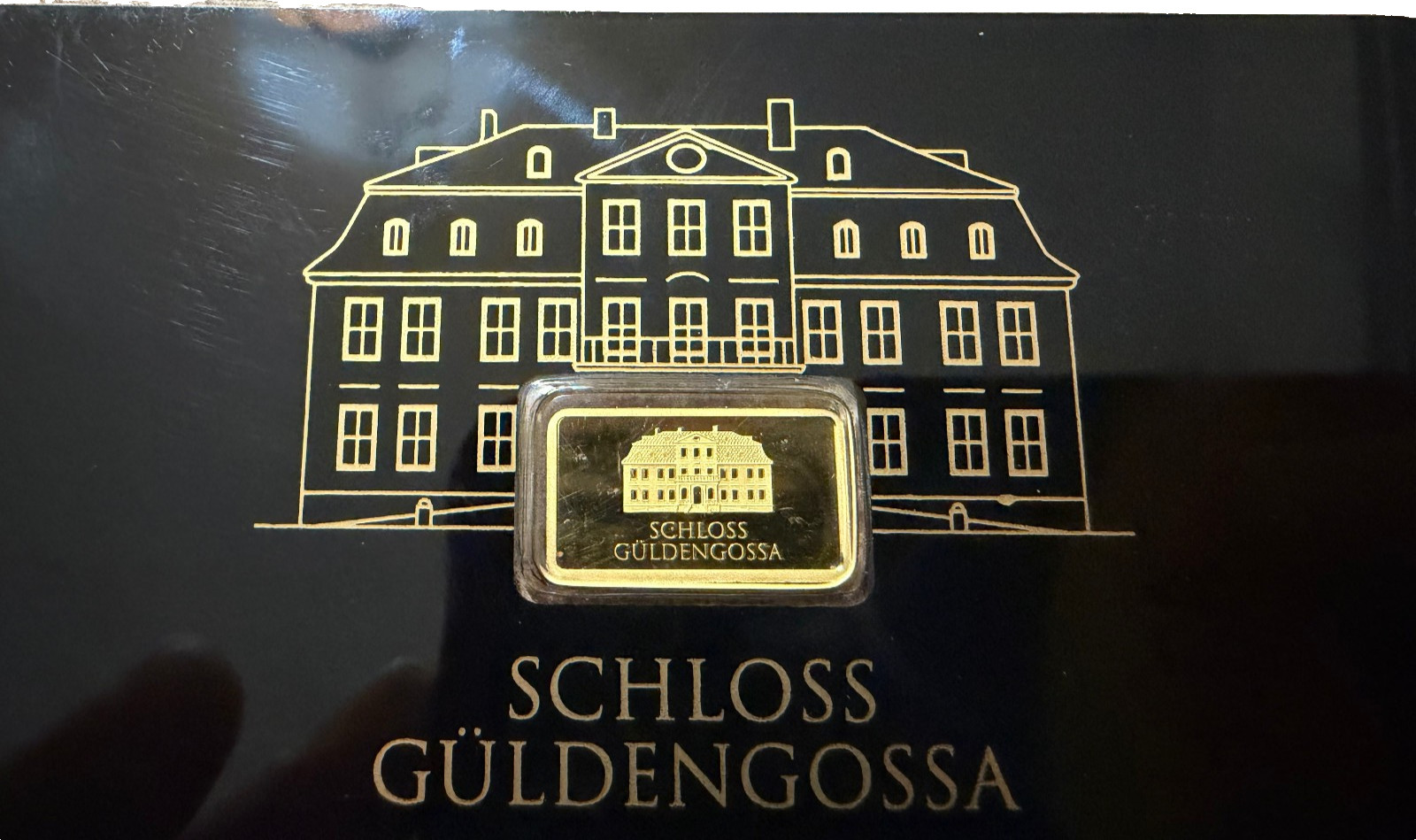 NICE Geiger Gold Bar .5 Gram Schloss Guldengossa Vintage Edition Card .999 Fine