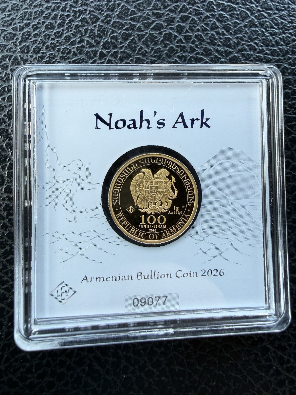 2026 1 Gram Armenian Gold Noah’s Ark Coin – 100 Dram 999,9 Fine Gold