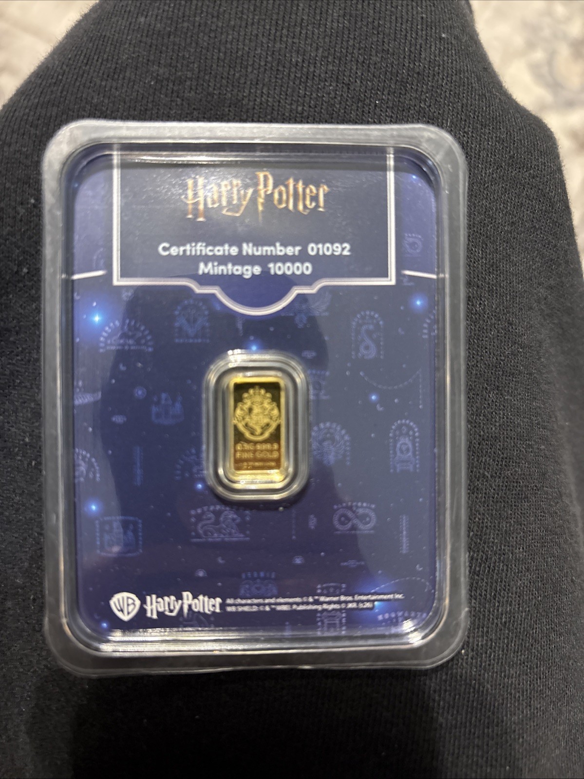 Harry Potter 25 Years Of Magic 0.5 Pure Gold Bar Limited mintage #01092 PAMP
