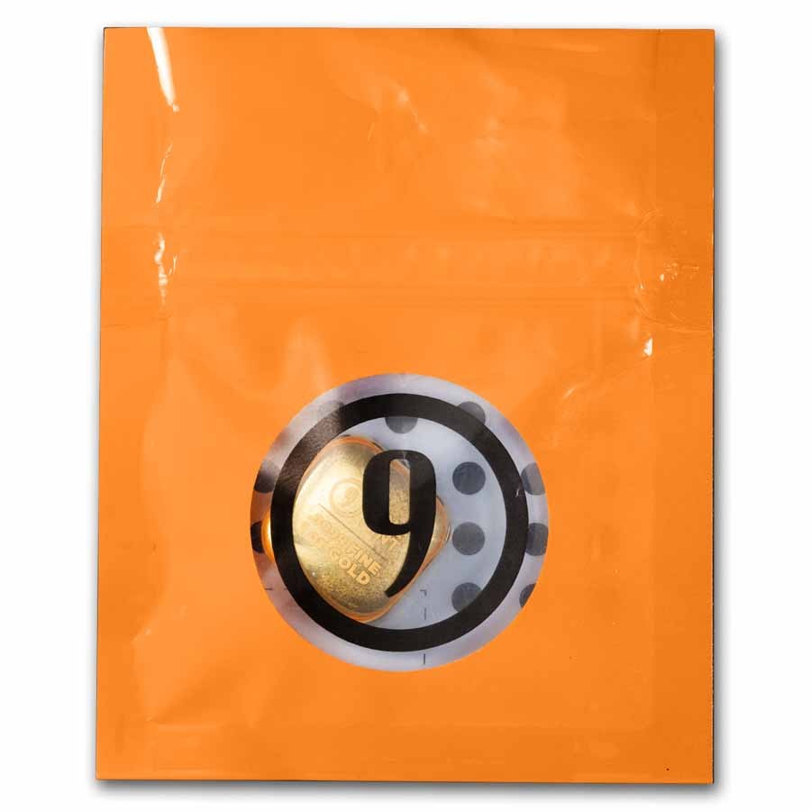 1 oz Gold Bar – 9FM Gold Button