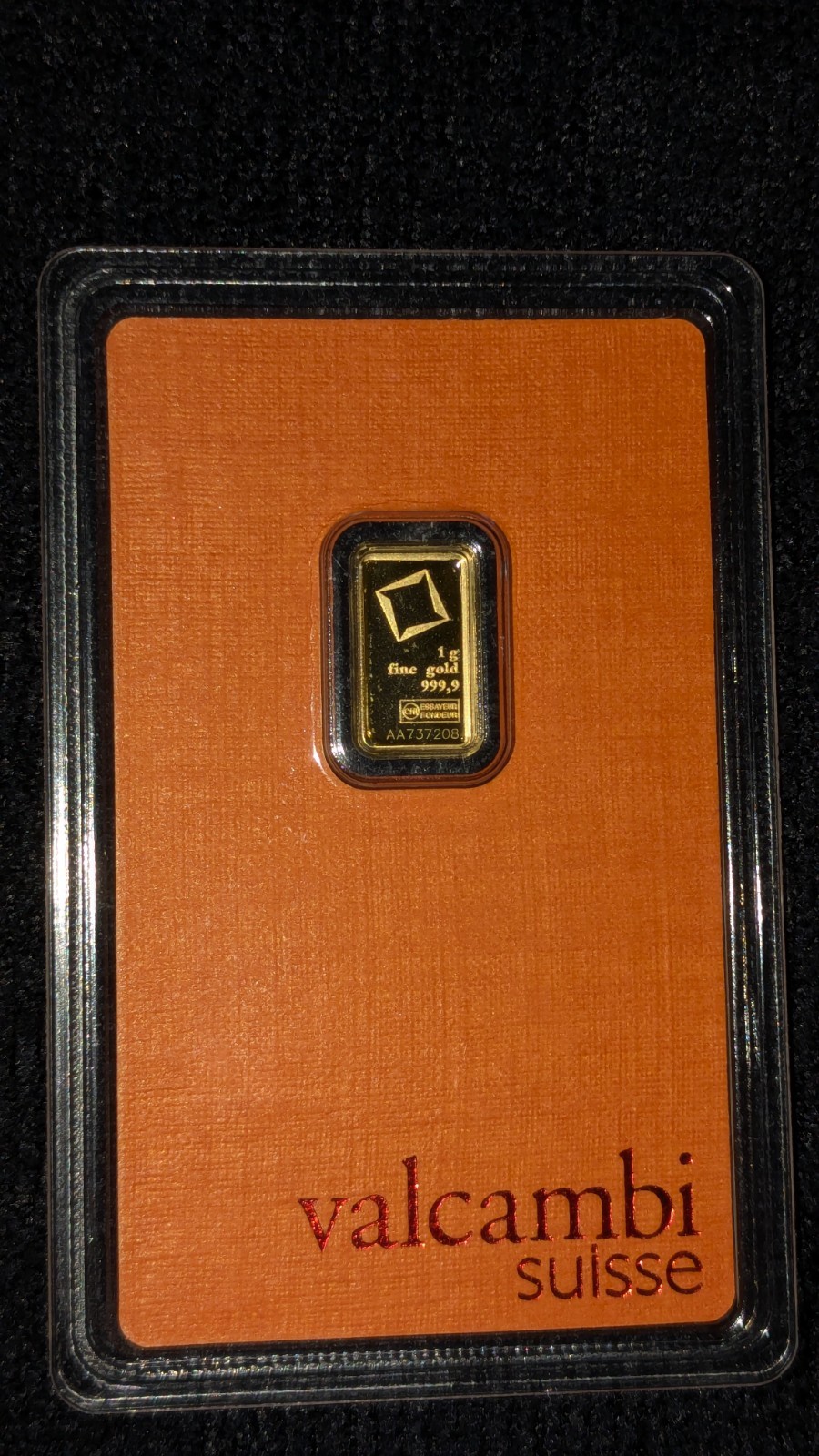 1 Gram Valcambi Suisse Gold Bar (Brand New)