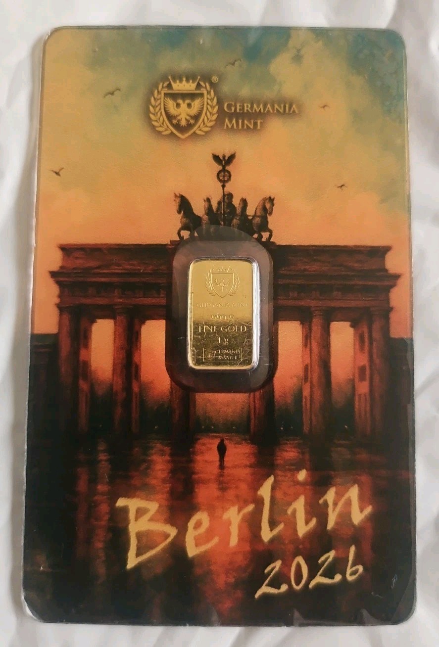 Berlin Bear Germania Mint 1 Gram Gold Bullion Bar 999.9 Fine Gold 2026