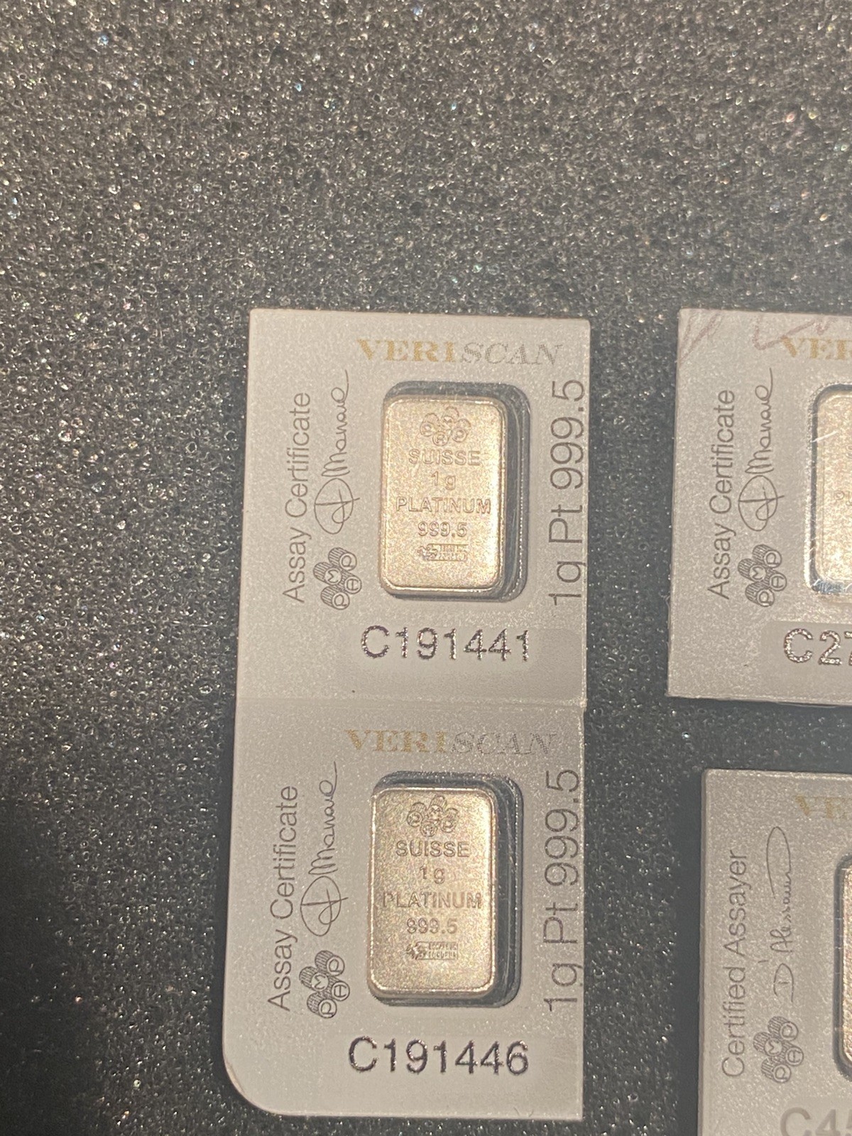 (6) 1g Platinum 999.5 PAMP Suisse SEALED certified bar