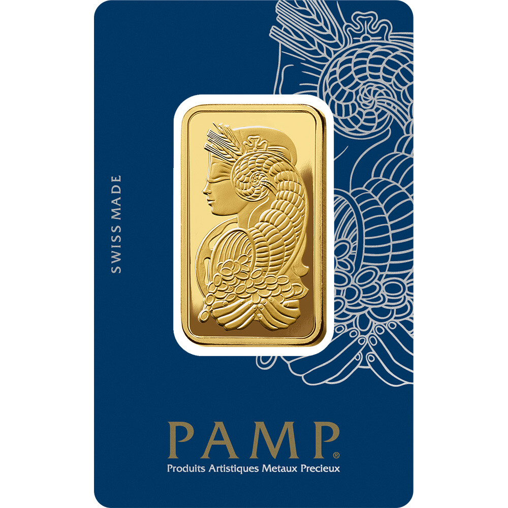 1 oz Gold Bar – PAMP Suisse – Fortuna – 999.9 Fine in Sealed Assay