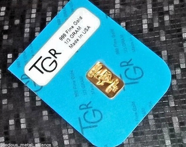 1 / 3 gram Gold Bar – TGR TEXAS – 999.9 Fine in Assay