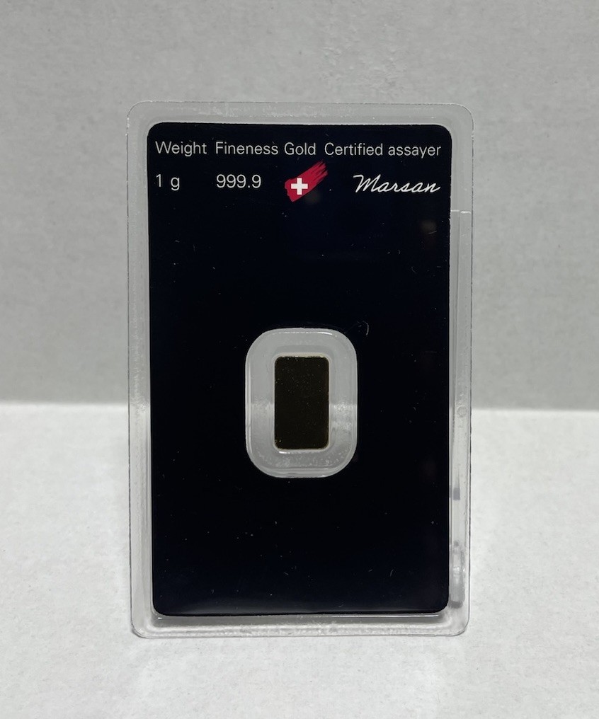 1 Gram Gold Argor Heraeus Bar 1 g .9999 Fine Gold – In Assay