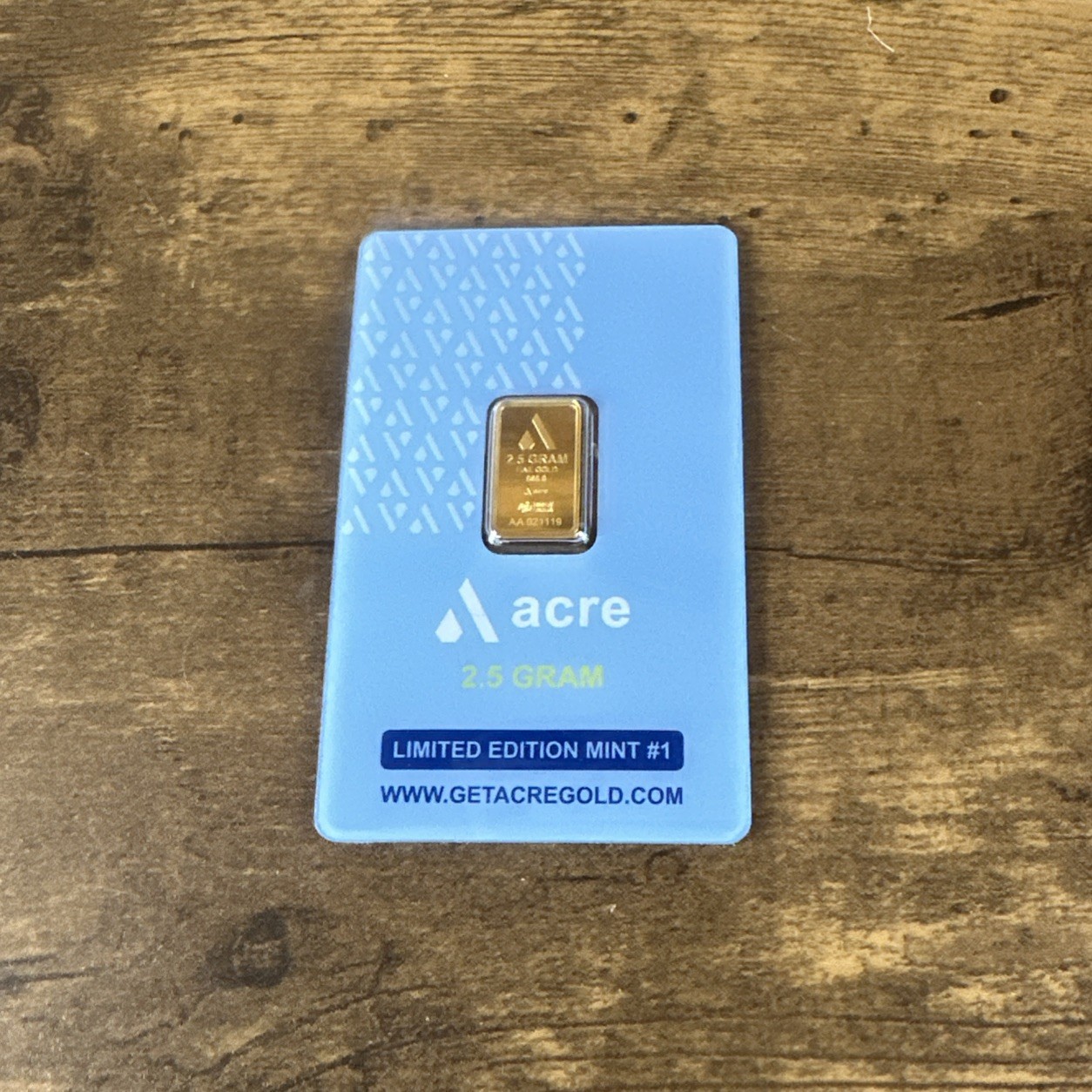 2.5 Gram .999 Fine Gold Acre Bar Assay Original Fast Shipping