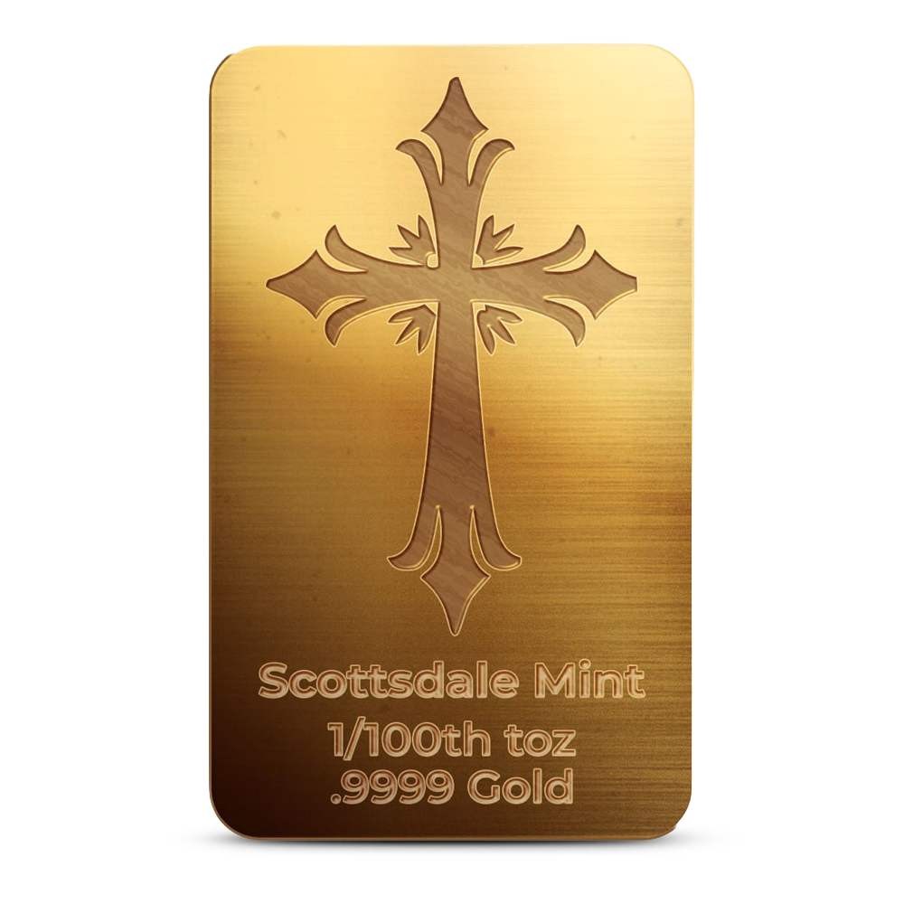 1/100 oz Scottsdale Mint Cross Gold Bar (New)