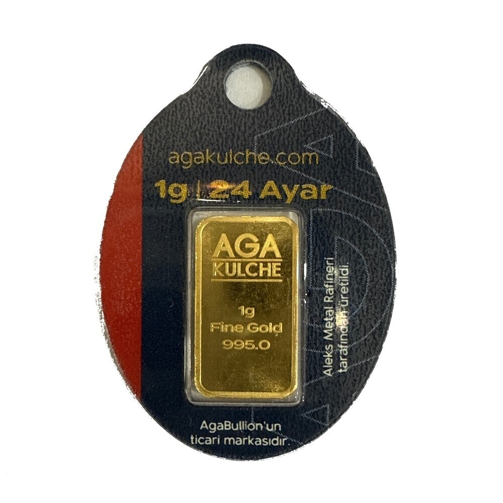AgaBullion 1 g .995 Fine Gold Bar 1 Gram – Keychain In Assay Card