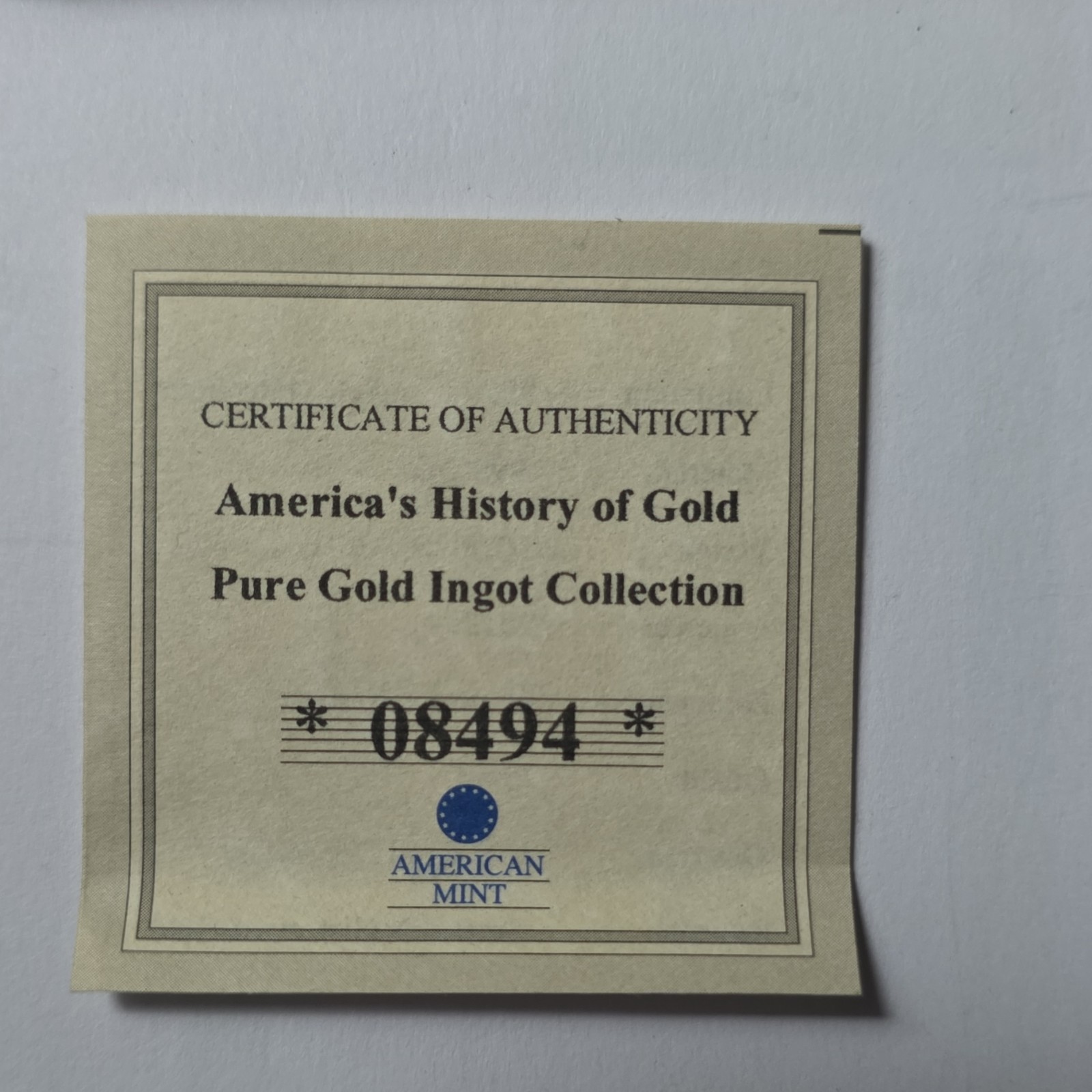 American Mint 1803 North Carolina Gold Rush 5 Grains .999 Gold Bar